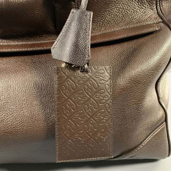 BRIONI Brown Pebble Grain Leather Duffle Bags - Picture 7 of 13